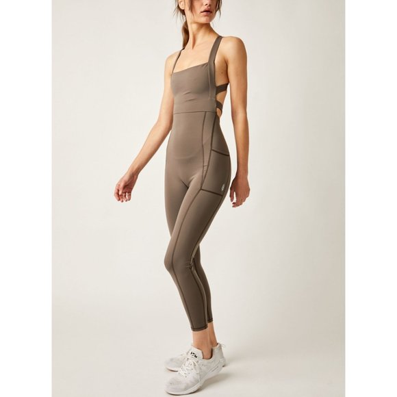 NWT FP MOVEMENT My High Onesie / Charcoal Brown - Picture 2 of 11